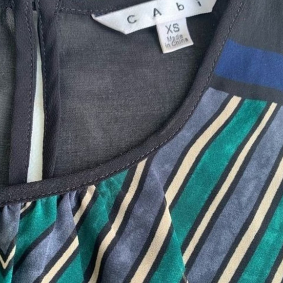 Cabi Top Women's Size X-Small Buchanan Striped Leopard Print Sleeveless Tank - Picture 4 of 6